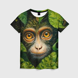 Женская футболка Обезьянка в джунгли