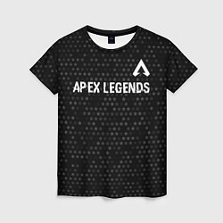 Футболка женская Apex Legends glitch на темном фоне: символ сверху, цвет: 3D-принт