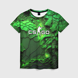 Женская футболка CS GO green abstract