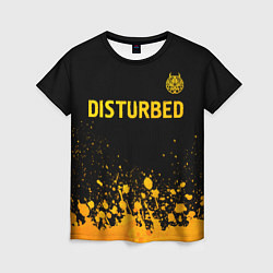 Женская футболка Disturbed - gold gradient: символ сверху