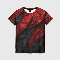 Женская футболка Red black texture