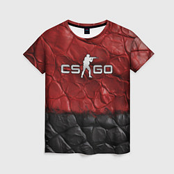 Женская футболка CS GO red black texture