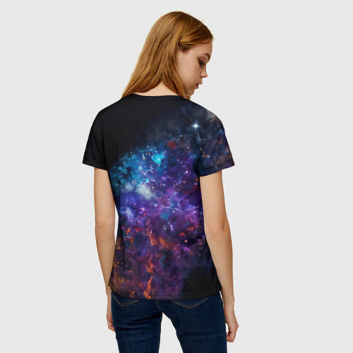 Женская футболка Космический звездный волк / 3D-принт – фото 4