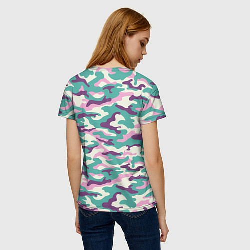 Женская футболка Камуфляж модный / 3D-принт – фото 4
