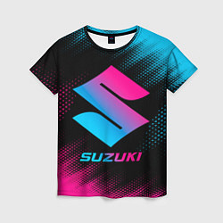 Женская футболка Suzuki - neon gradient