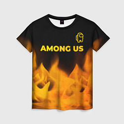 Женская футболка Among Us - gold gradient: символ сверху