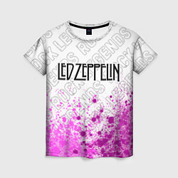 Футболка женская Led Zeppelin rock legends: символ сверху, цвет: 3D-принт