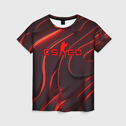 Женская футболка CSGO red abstract