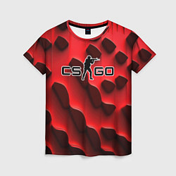 Женская футболка CS GO black red abstract