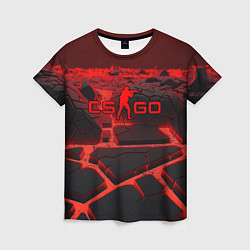 Женская футболка CS GO red neon texture