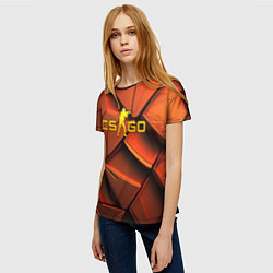 Футболка женская CSGO orange logo, цвет: 3D-принт — фото 2