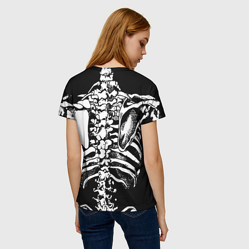Женская футболка Skeleton ribs / 3D-принт – фото 4