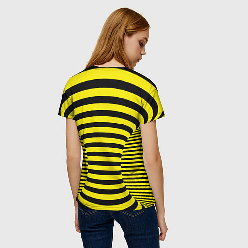 Женская футболка Осиная талия - полосатая иллюзия / 3D-принт – фото 4