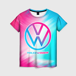 Женская футболка Volkswagen neon gradient style