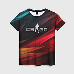Женская футболка CS GO dark abstract logo