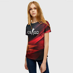 Футболка женская CS GO dark abstract logo, цвет: 3D-принт — фото 2