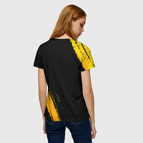 Женская футболка Bleach - gold gradient: надпись, символ / 3D-принт – фото 4
