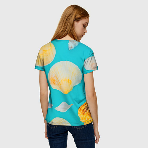 Женская футболка Лето, ракушки / 3D-принт – фото 4