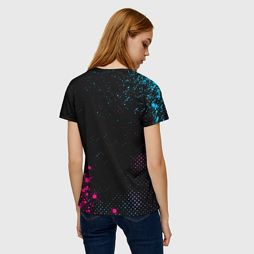 Женская футболка JoJo Bizarre Adventure - neon gradient: надпись, с / 3D-принт – фото 4