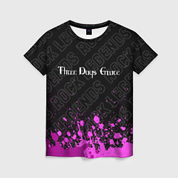 Футболка женская Three Days Grace rock legends: символ сверху, цвет: 3D-принт