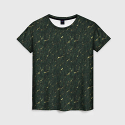 Женская футболка Текстура зелёный мрамор