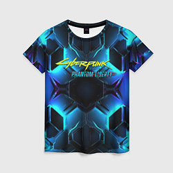 Женская футболка Cyberpunk 2077 neon texture