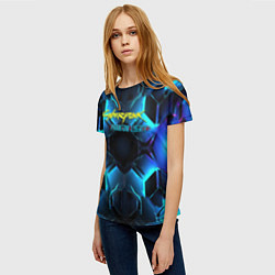 Футболка женская Cyberpunk 2077 neon texture, цвет: 3D-принт — фото 2