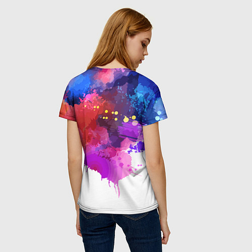 Женская футболка Акварельный пикачу - живопись / 3D-принт – фото 4