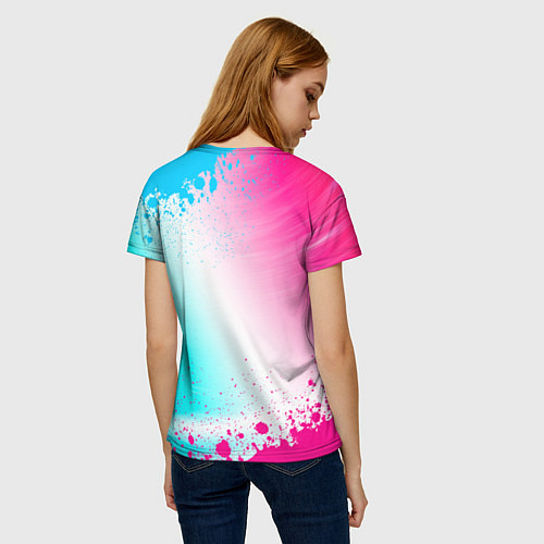 Женская футболка Apex Legends neon gradient style / 3D-принт – фото 4