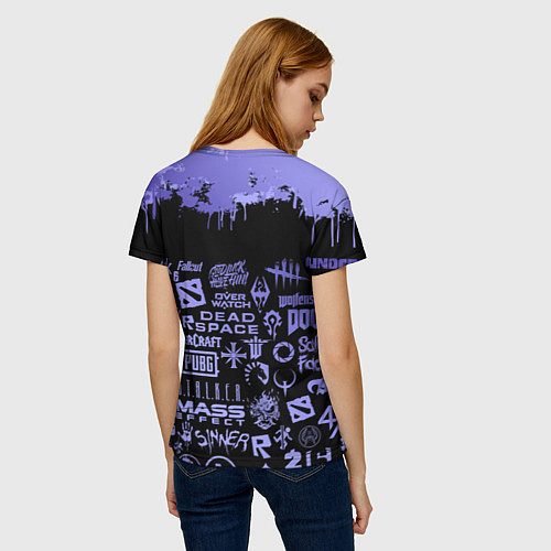 Женская футболка Games pattern / 3D-принт – фото 4