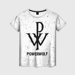 Женская футболка Powerwolf glitch на светлом фоне
