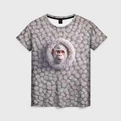Женская футболка Забавная белая обезьяна