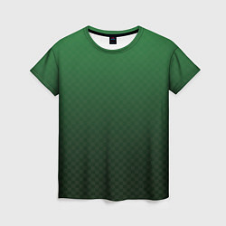Футболка женская Зелёная клетка с градиентом, цвет: 3D-принт