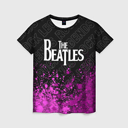 Футболка женская The Beatles rock legends: символ сверху, цвет: 3D-принт