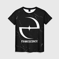 Женская футболка Evanescence glitch на темном фоне