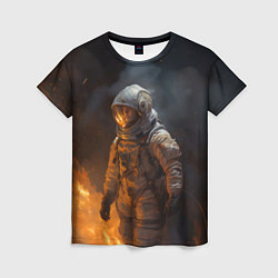 Женская футболка Огонь в космосе