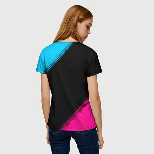 Женская футболка Great Wall - neon gradient / 3D-принт – фото 4