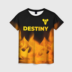 Женская футболка Destiny - gold gradient: символ сверху