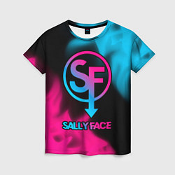 Женская футболка Sally Face - neon gradient