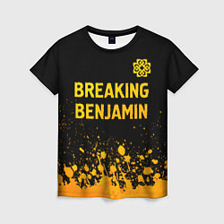 Женская футболка Breaking Benjamin - gold gradient: символ сверху