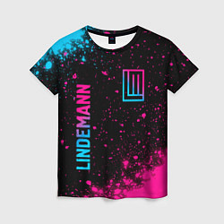 Женская футболка Lindemann - neon gradient: надпись, символ