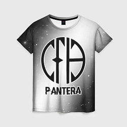 Женская футболка Pantera glitch на светлом фоне