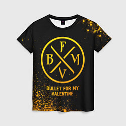 Женская футболка Bullet For My Valentine - gold gradient