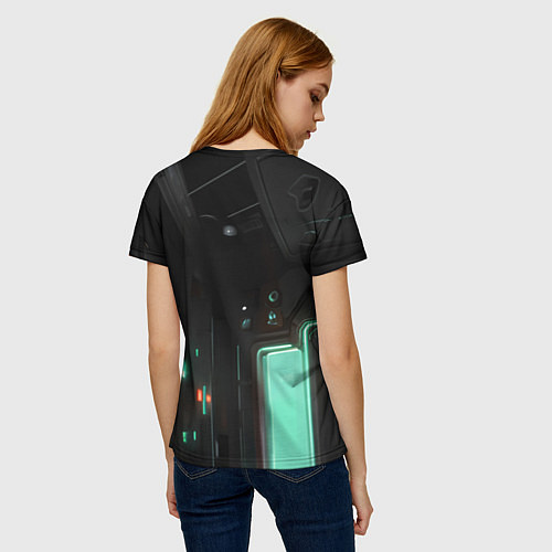 Женская футболка Красивая девушка киберпанк / 3D-принт – фото 4