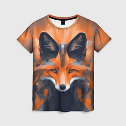 Женская футболка Нарисованная огненная лиса