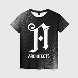 Женская футболка Architects glitch на темном фоне