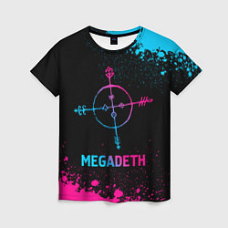 Женская футболка Megadeth - neon gradient
