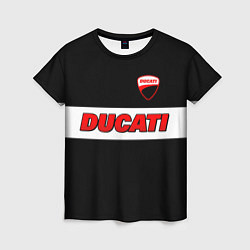 Женская футболка Ducati motors - черный