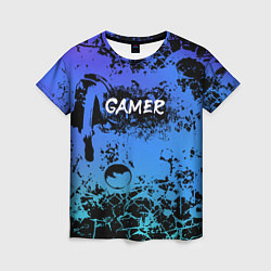 Женская футболка Gamer геймер абстрактный фон