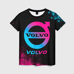 Женская футболка Volvo - neon gradient